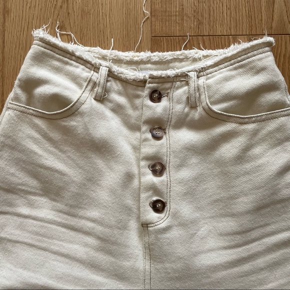 OAK +  FORT CROPPED OFF WHITE STRAIGHT PANTS - S - Picture 15 of 16
